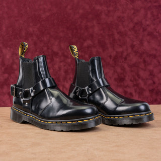 Dr Martens Unisex Wincox Harness Moto Black Leather Slip-on Ankle Boots M10 W11