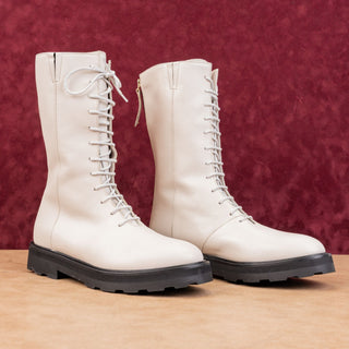 Lita by Ciara Women Italian Leather Fashion Lace Up Combat Boots sz 6US EUR37