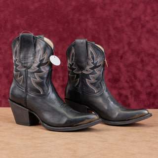 Idyllwind Women Wheels Western Cowboy Black Leather Ankle Boots sz 6.5