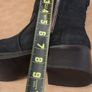 Blondo Women Carmine Black Leather Zip Waterproof Moto Ankle Boots sz 8.5