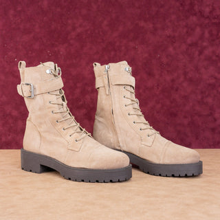 Sam Edelman Women Junip Tan Suede Festival Combat Boots Size 10