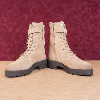 Sam Edelman Women Junip Tan Suede Festival Combat Boots Size 10