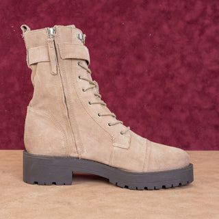 Sam Edelman Women Junip Tan Suede Festival Combat Boots Size 10