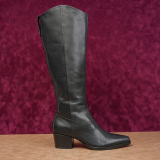 Dolce Vita Women Virona Waterproof Black Leather Zip Western Tall Boots sz 7