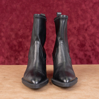 La Canadienne Women Parks Western Pointy Toe Black Leather Ankle Boots 6US EUR36