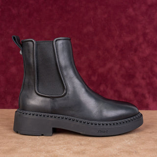 Ash Women Madison Black Leather Festival Party Chunky Chelsea boots sz 8US EUR38