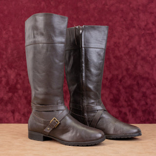 Ralph Lauren Women Sahara Brown Leather Riding Lug Knee Boots sz 9