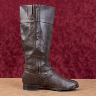 Ralph Lauren Women Sahara Brown Leather Riding Lug Knee Boots sz 9