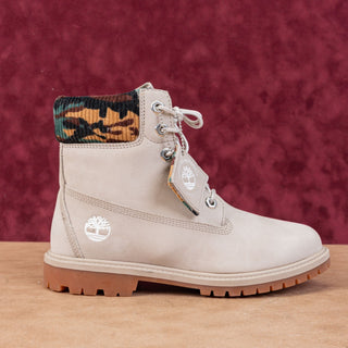 Timberland Women 6-inch Premium Waterproof Light Taupe Nubuck Boots size 7