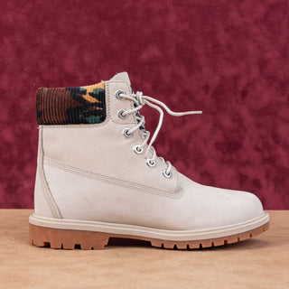 Timberland Women 6-inch Premium Waterproof Light Taupe Nubuck Boots size 7