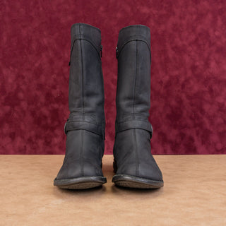 Merrell Women Captiva Black Leather Zip Strap Mid Calf Boots sz 7US EUR 37.5