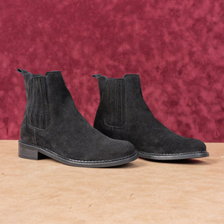 La Canadienne Women Seraphina Black Waterproof Suede Chelsea Ankle Boots sz 7.5