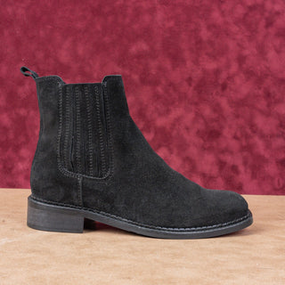 La Canadienne Women Seraphina Black Waterproof Suede Chelsea Ankle Boots sz 7.5