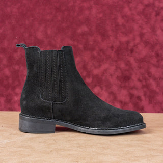 La Canadienne Women Seraphina Black Waterproof Suede Chelsea Ankle Boots sz 7.5