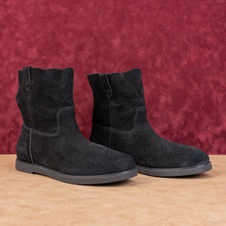 UGG Women Josefene Distress Black Suede Slip-on Fashion Mid Calf Boots 9.5