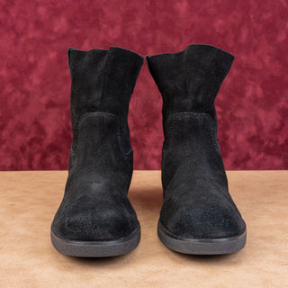 UGG Women Josefene Distress Black Suede Slip-on Fashion Mid Calf Boots 9.5