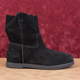 UGG Women Josefene Distress Black Suede Slip-on Fashion Mid Calf Boots 9.5