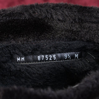 Stuart Weitzman Women Black Suede Soft Faux Fur Lined Back Zip Ankle Boots sz 9.5