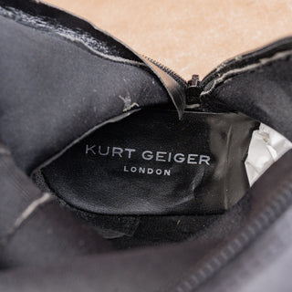 Kurt Geiger London Wmn Fashion OTK Black Leather Chain Moto Boots 9.5US EUR40.5