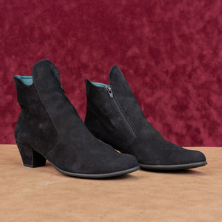 Arche Paris Women Black Garnet Nubuck Zip Heel Fashion Ankle Boots 9-9.5US EUR40