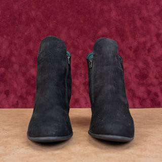 Arche Paris Women Black Garnet Nubuck Zip Heel Fashion Ankle Boots 9-9.5US EUR40