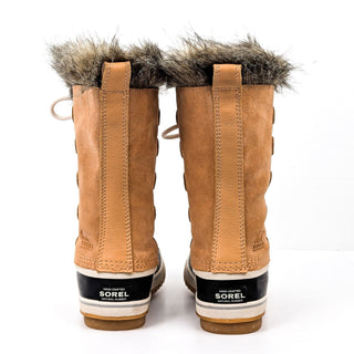 Sorel Women Joan of Artic Tan Faux Fur Waterproof Snow Winter Boots size 6.5