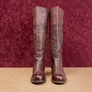 Sigerson Morrison Women Vintage Y2K Cognac Leather Classic Riding Knee Boots 7.5
