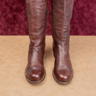 Sigerson Morrison Women Vintage Y2K Cognac Leather Classic Riding Knee Boots 7.5