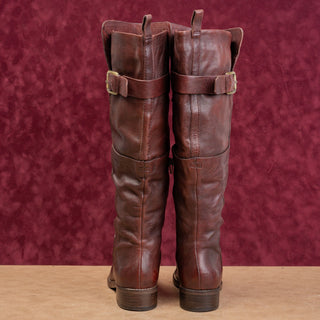 Sigerson Morrison Women Vintage Y2K Cognac Leather Classic Riding Knee Boots 7.5