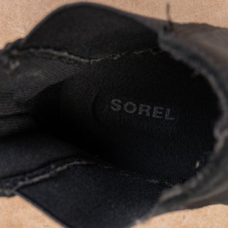 Sorel Women Ainsley Black Leather Comfortable Ankle Chelsea Boots Size 8.5