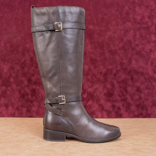Rockport Women Harper Dark Brown Leather Wide Calf Lightweight Knee boots sz 7
