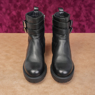 Blondo Women Mable Waterproof Black Leather Festival Moto Boots size 9.5