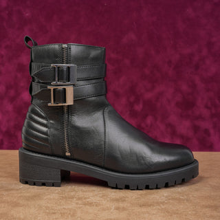 Blondo Women Mable Waterproof Black Leather Festival Moto Boots size 9.5