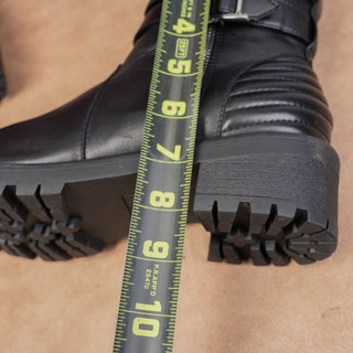 Blondo Women Mable Waterproof Black Leather Festival Moto Boots size 9.5