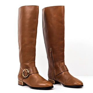 Tory Burch Women Sofia Brown Leather Buckle Equestrian Riding Tall Boots sz 6