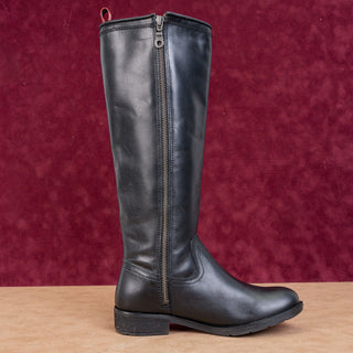 Sofft Woman Black Leather Comfortable Western Riding Zip Knee Boots size 6.5