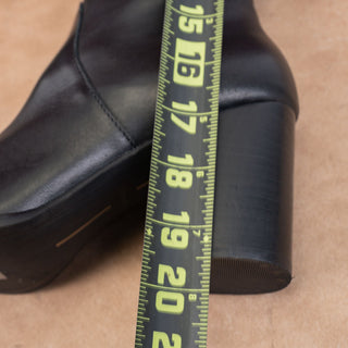 Dolce Vita Women Fl Black Leather Zip Square Toe Dress Fashion Knee Boots sz 8