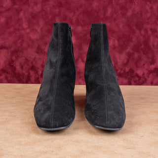 Aquatalia Women Black Italian Weatherproof Suede Zip Ankle Dress Boots sz 9