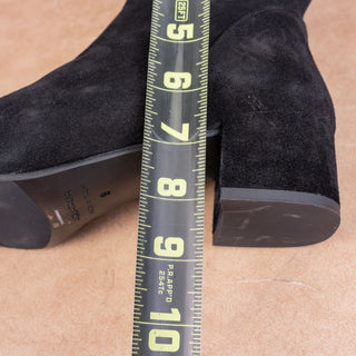 Aquatalia Women Black Italian Weatherproof Suede Zip Ankle Dress Boots sz 9