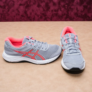 Asics Women Gel Contend 6 Orange Grey Lace-up Running Sneakers Shoes sz 8.5