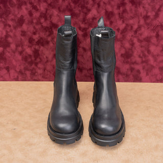 Steve Madden Women Black Platform Festival Party Leather Chelsea Boots sz 8.5