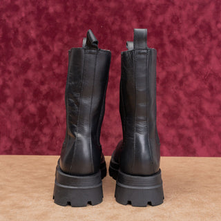 Steve Madden Women Black Platform Festival Party Leather Chelsea Boots sz 8.5