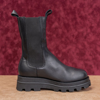 Steve Madden Women Black Platform Festival Party Leather Chelsea Boots sz 8.5