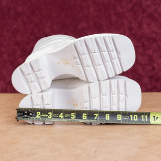 Jeffrey Campbell Wmn Doubt Fabric Puffy White Platform Block Heel Snow Boots 10