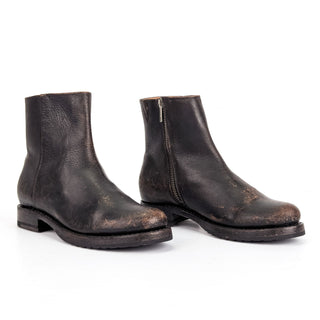 Frye Women Veronica Inside Zip Moto Biker Distress Brown Leather Boots sz 7