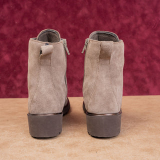 Munro Women Finley Comfortable Taupe Suede Lace-up Combat Ankle Zip Boots sz 7.5