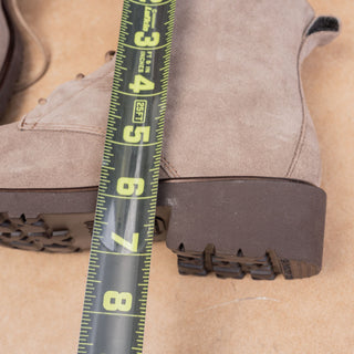 Munro Women Finley Comfortable Taupe Suede Lace-up Combat Ankle Zip Boots sz 7.5