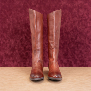 Sam Edelman Wmn Penny Riding Equestrian Wide Burnt Brandy Leather Boots 10 EUR41