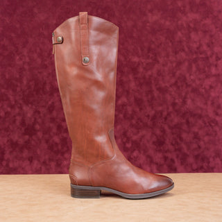 Sam Edelman Wmn Penny Riding Equestrian Wide Burnt Brandy Leather Boots 10 EUR41