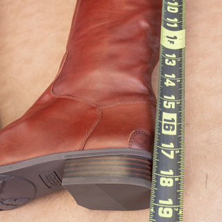 Sam Edelman Wmn Penny Riding Equestrian Wide Burnt Brandy Leather Boots 10 EUR41